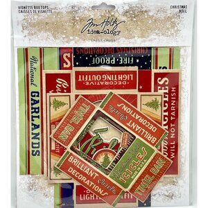 Tim Holtz CHRISTMAS Idea-ology 2018 VIGNETTE BOX TOPS Holiday RARE W/ Bonus Gift